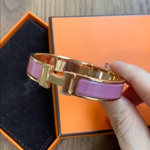 Hermes clic H bracelet in rose gold